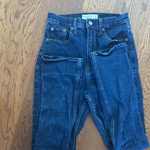 Abercrombie & Fitch Dark Blue Slim straight ultra high rise jeans 27 short